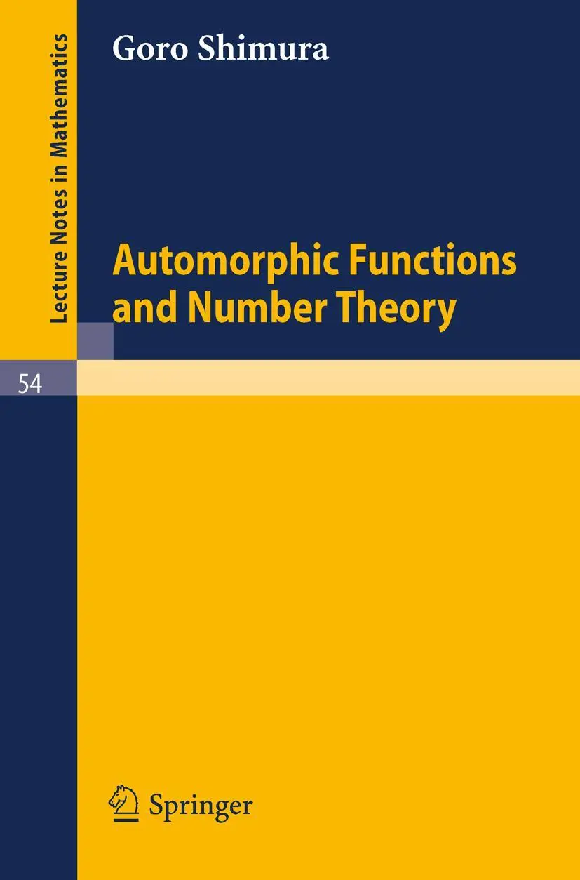 Cover: 9783540042242 | Automorphic Functions and Number Theory | Goro Shimura | Taschenbuch