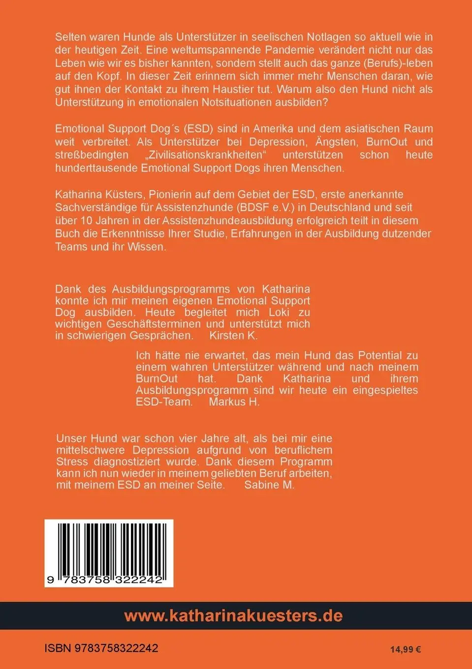 Rückseite: 9783758322242 | Gemeinsam durch die Krise: Emotional Support Dogs | Katharina Küsters