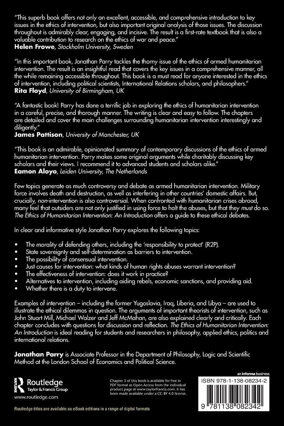 Rückseite: 9781138082342 | The Ethics of Humanitarian Intervention | An Introduction | Parry