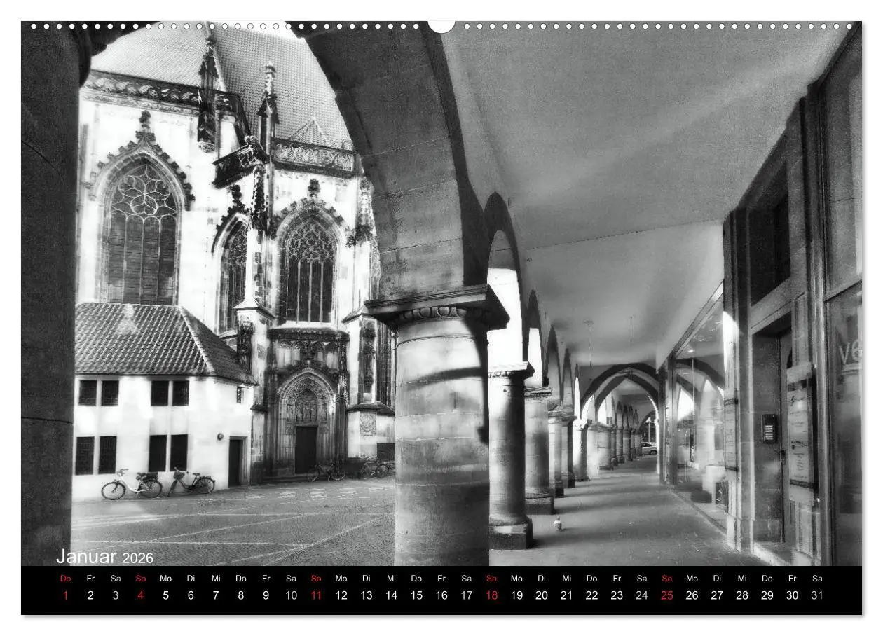 Bild: 9783516062342 | Münster in schwarz-weiß gesehen (Wandkalender 2026 DIN A2 quer),...