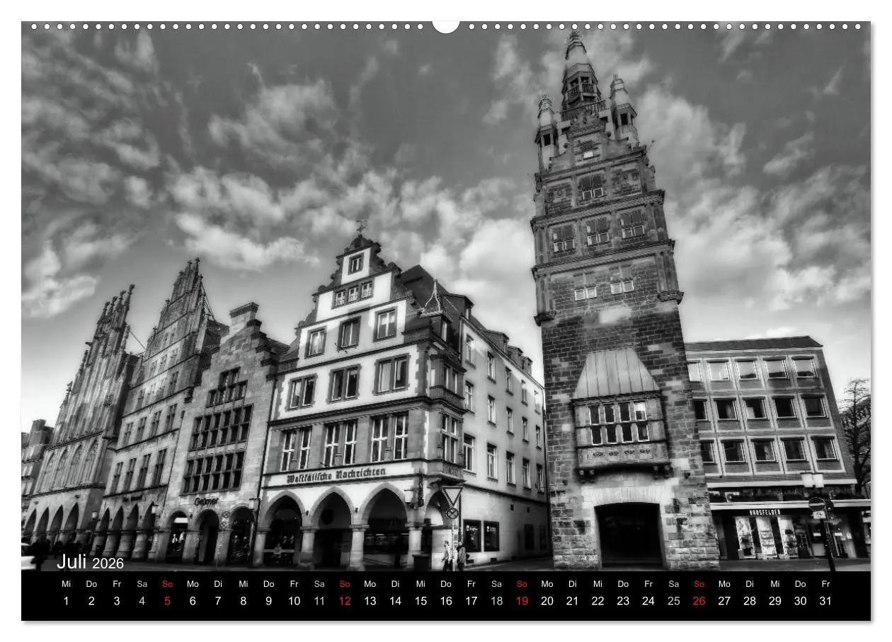 Bild: 9783516062342 | Münster in schwarz-weiß gesehen (Wandkalender 2026 DIN A2 quer),...