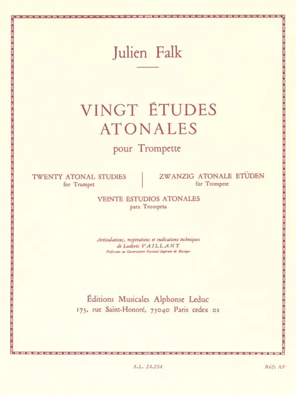 Cover: 9790046242342 | 20 Etudes Atonales | Julien Falk | Buch | Alphonse Leduc