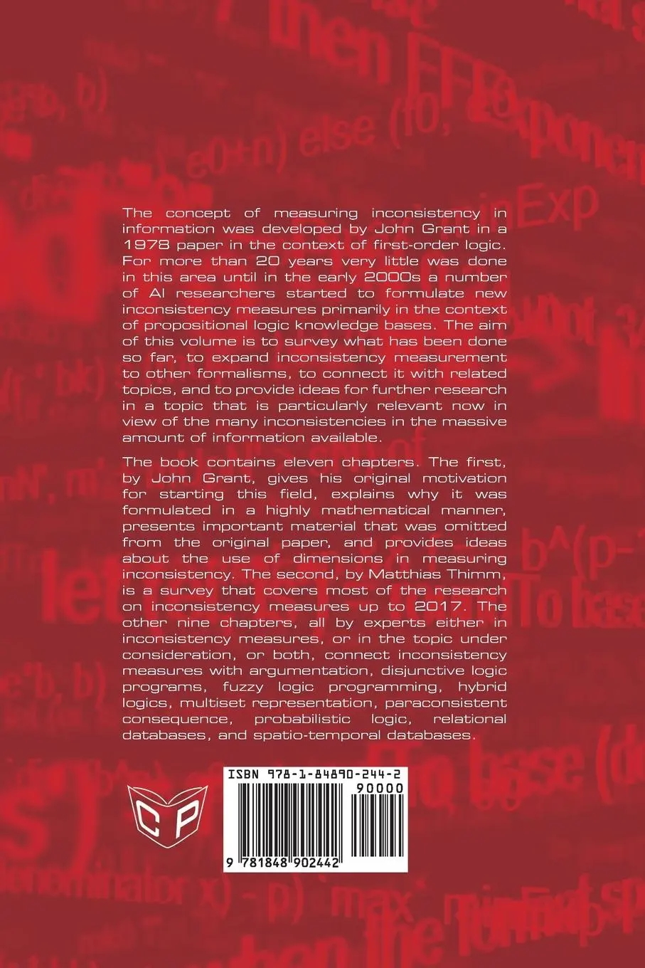Rückseite: 9781848902442 | Measuring Inconsistency in Information | John Grant (u. a.) | Buch