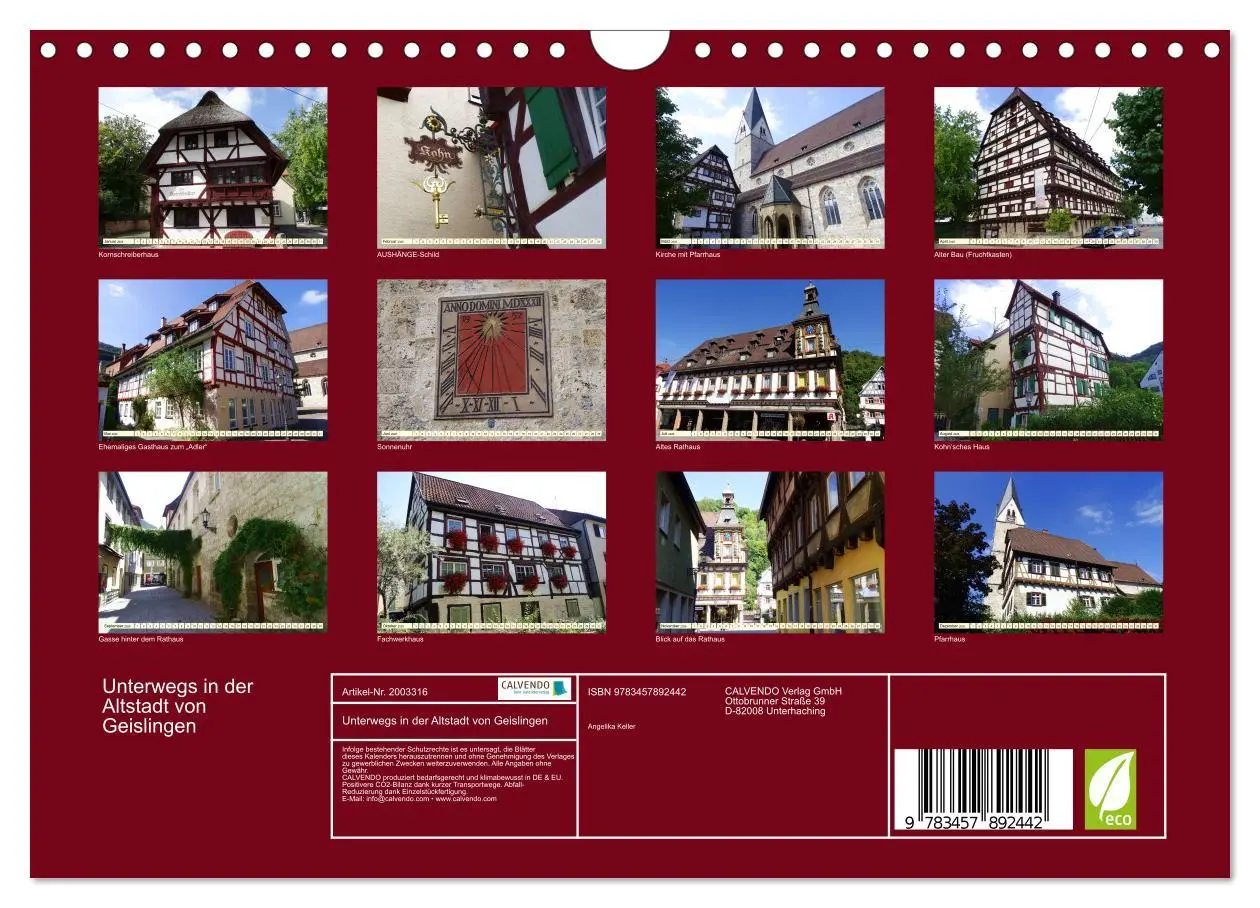 Bild: 9783457892442 | Unterwegs in der Altstadt von Geislingen (Wandkalender 2026 DIN A4...