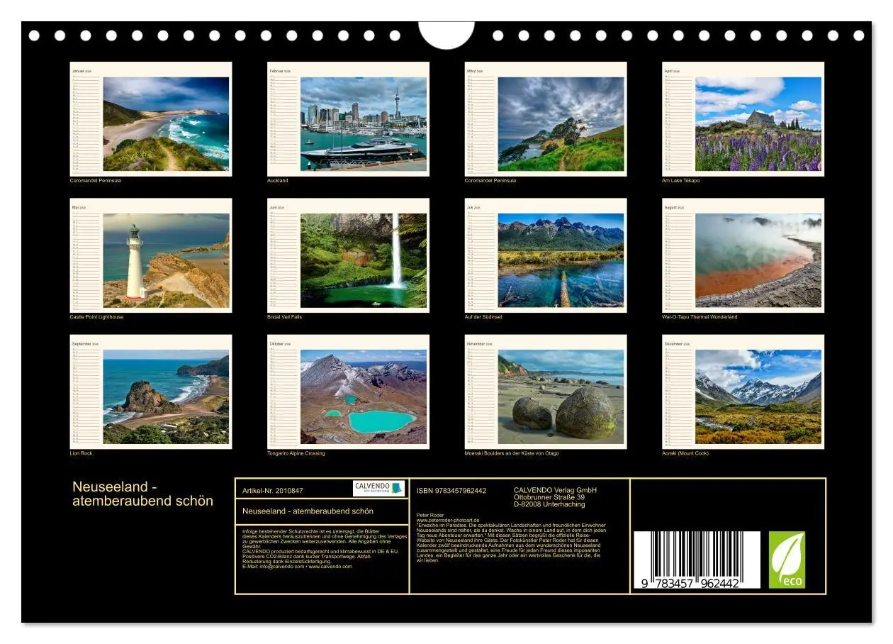 Bild: 9783457962442 | Neuseeland - atemberaubend schön (Wandkalender 2026 DIN A4 quer),...