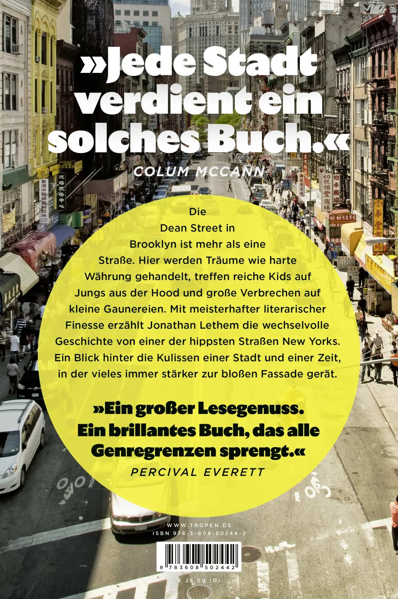 Rückseite: 9783608502442 | Der Fall Brooklyn | Roman SWR Bestenliste Mai 2025 | Jonathan Lethem