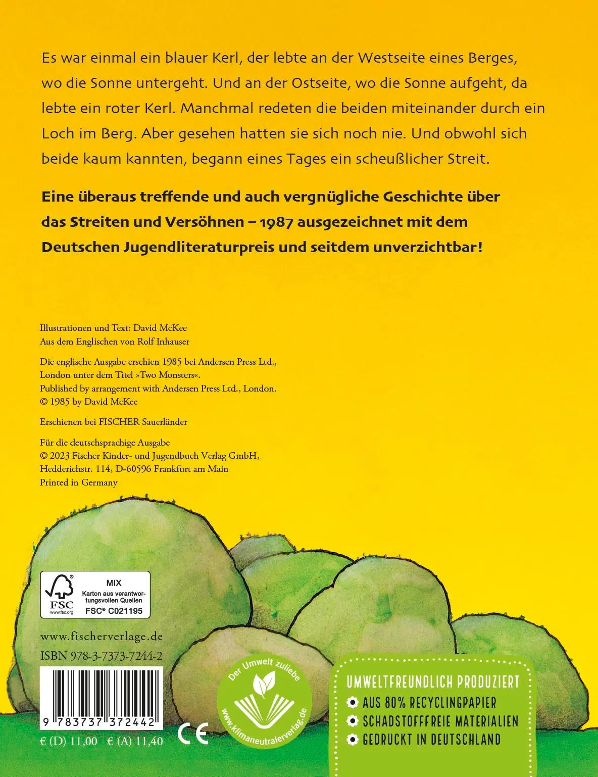 Rückseite: 9783737372442 | Du hast angefangen! Nein, du! | David McKee | Buch | 26 S. | Deutsch