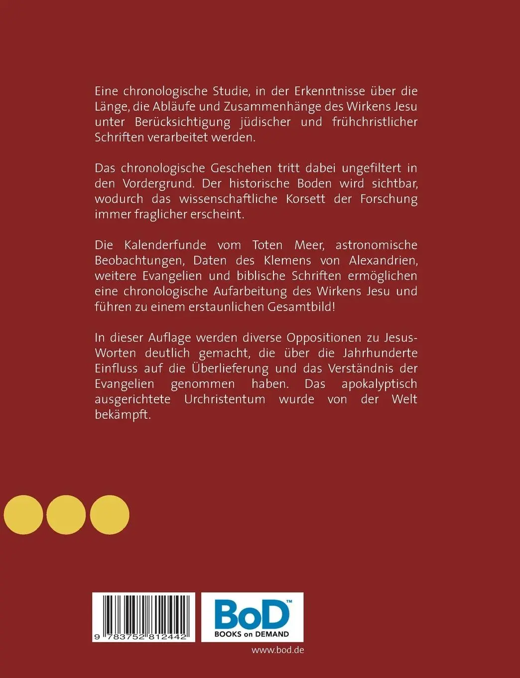 Rückseite: 9783752812442 | Die Ordnung der vier Evangelien | Harald Schneider | Taschenbuch
