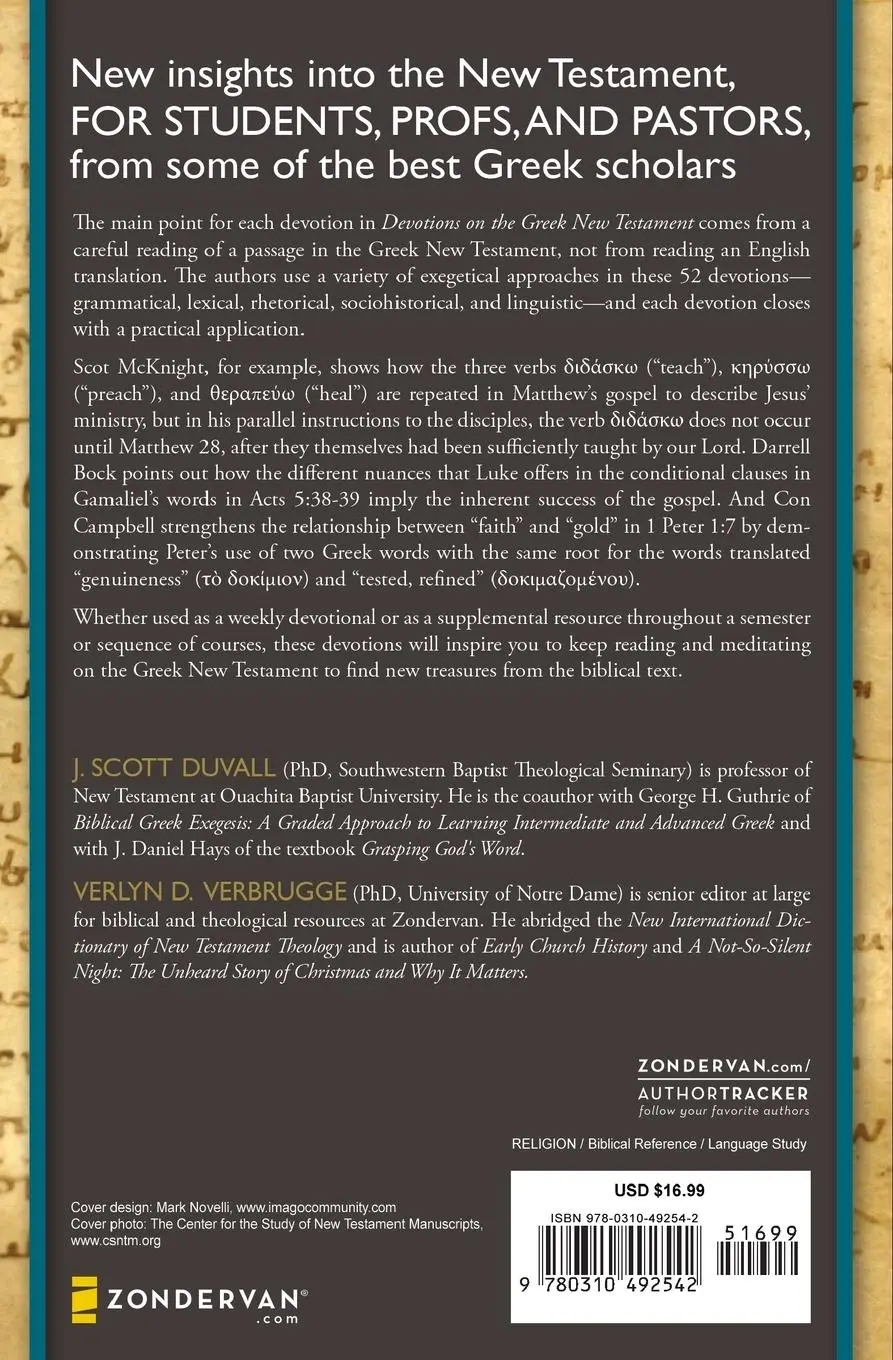Rückseite: 9780310492542 | Devotions on the Greek New Testament | Zondervan | Taschenbuch | 2012