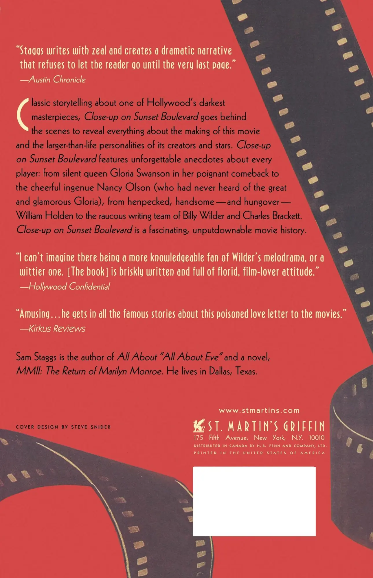 Rückseite: 9780312302542 | Close-Up on Sunset Boulevard | Sam Staggs | Taschenbuch | Englisch