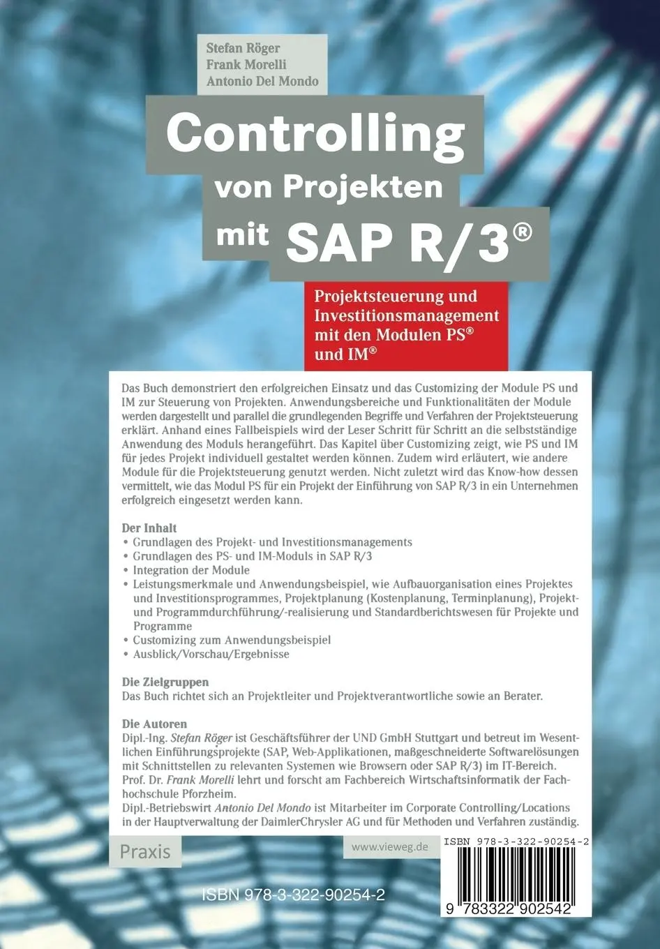 Rückseite: 9783322902542 | Controlling von Projekten mit SAP R/3® | Stefan Röger (u. a.) | Buch