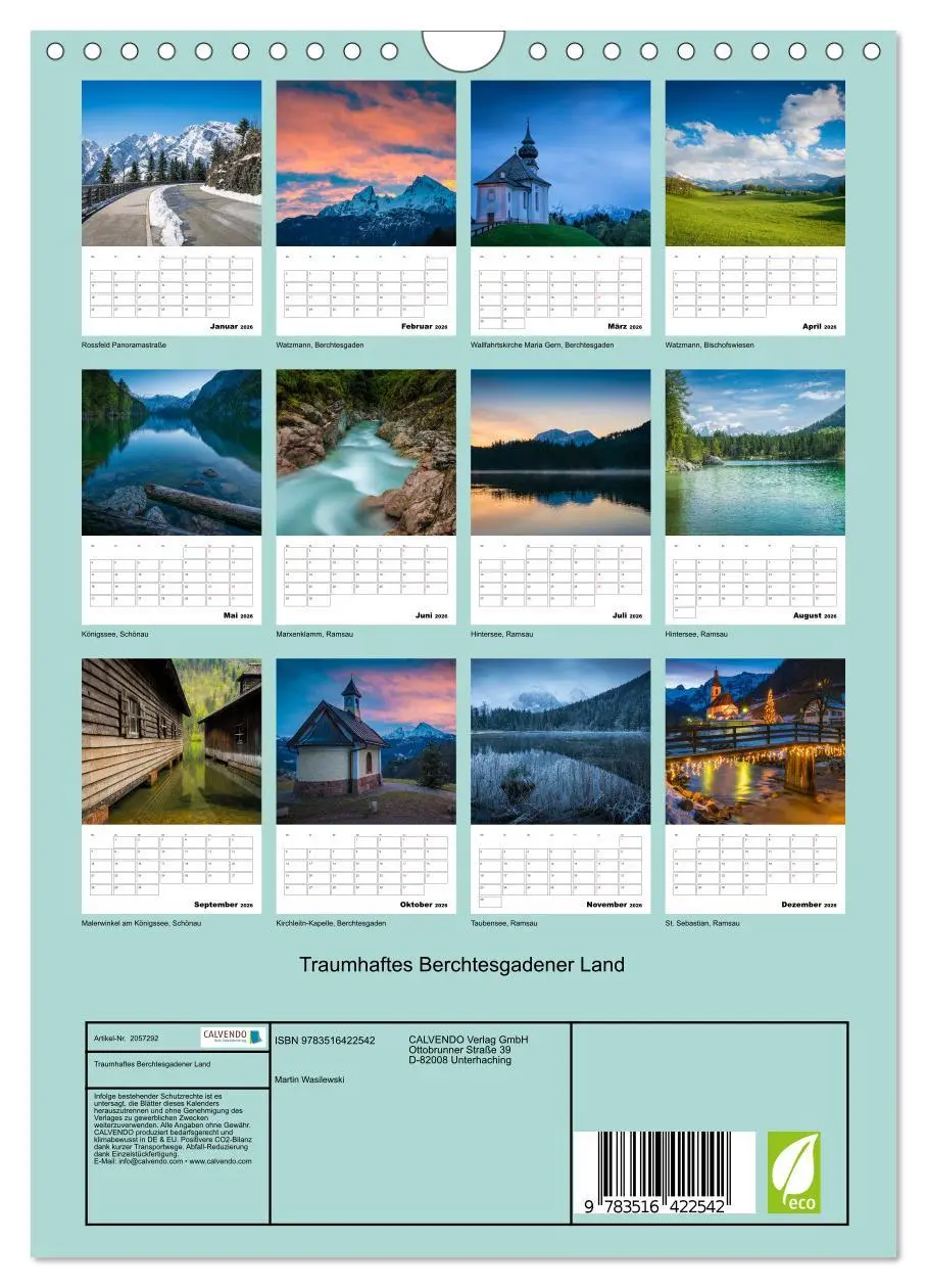 Bild: 9783516422542 | Traumhaftes Berchtesgadener Land (Wandkalender 2026 DIN A4 hoch),...
