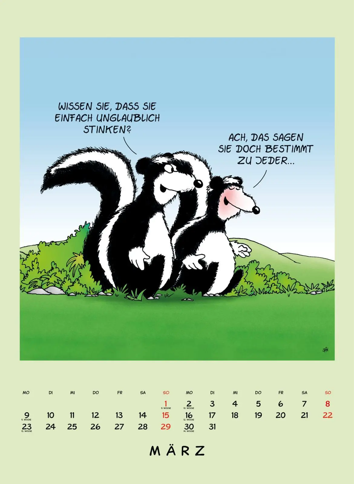 Bild: 9783830322542 | Uli Stein Tierisch großer Kalender 2026: Monatskalender für die...