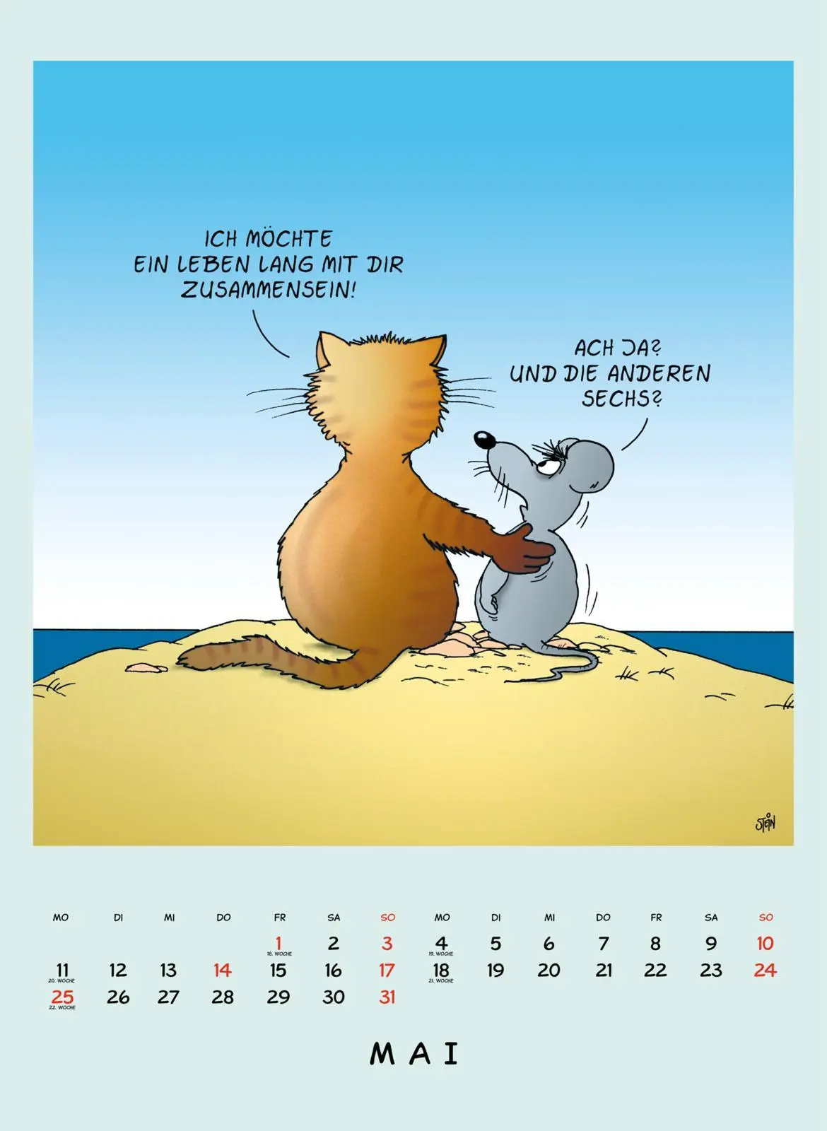 Bild: 9783830322542 | Uli Stein Tierisch großer Kalender 2026: Monatskalender für die...