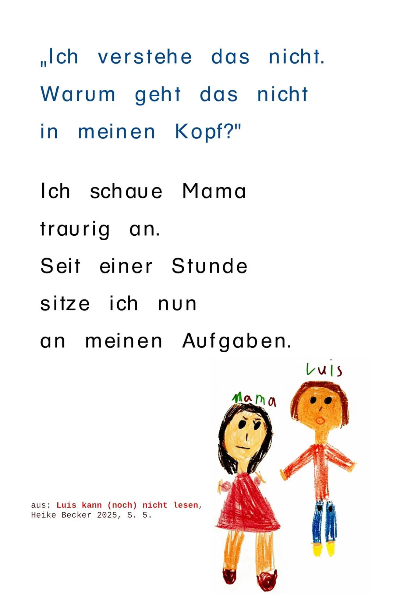 Bild: 9783942122542 | Luis kann (noch) nicht lesen | Heike Becker | Taschenbuch | 56 S.
