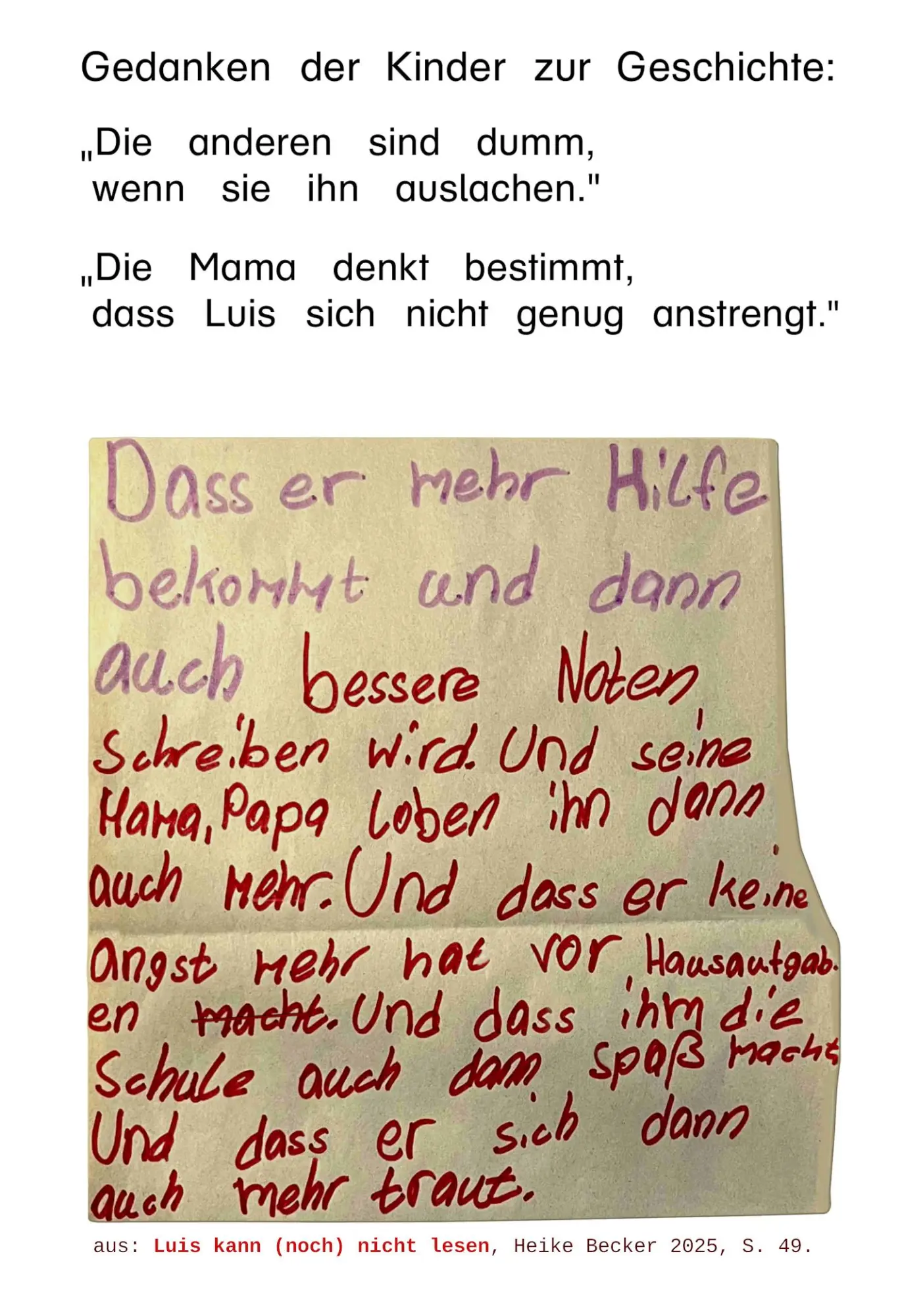 Bild: 9783942122542 | Luis kann (noch) nicht lesen | Heike Becker | Taschenbuch | 56 S.