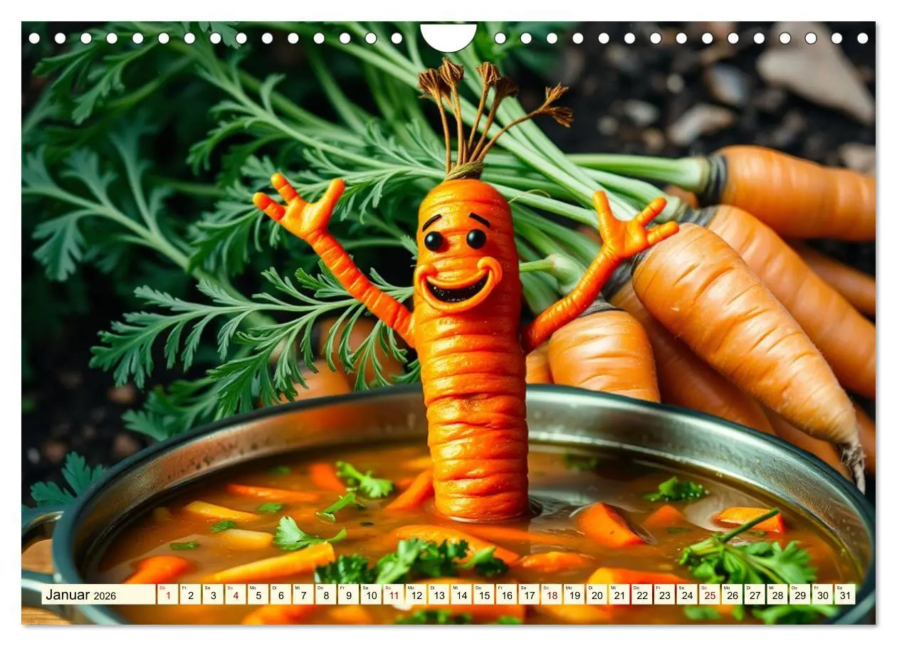 Bild: 9783516412642 | Tanzendes Obst und Gemüse (Wandkalender 2026 DIN A4 quer), CALVENDO...