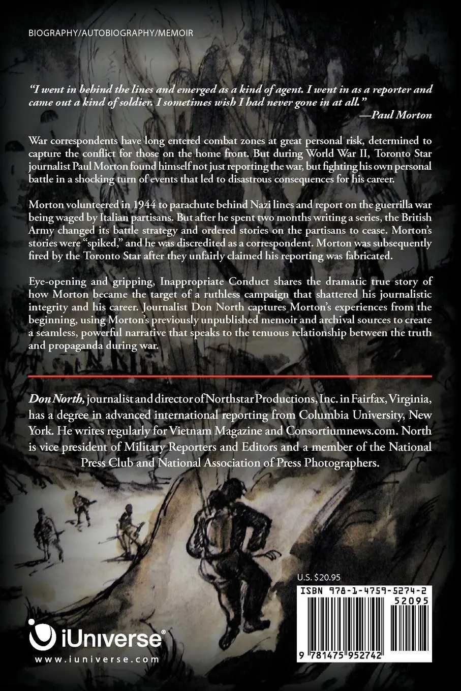 Rückseite: 9781475952742 | Inappropriate Conduct | Mystery of a Disgraced War Correspondent