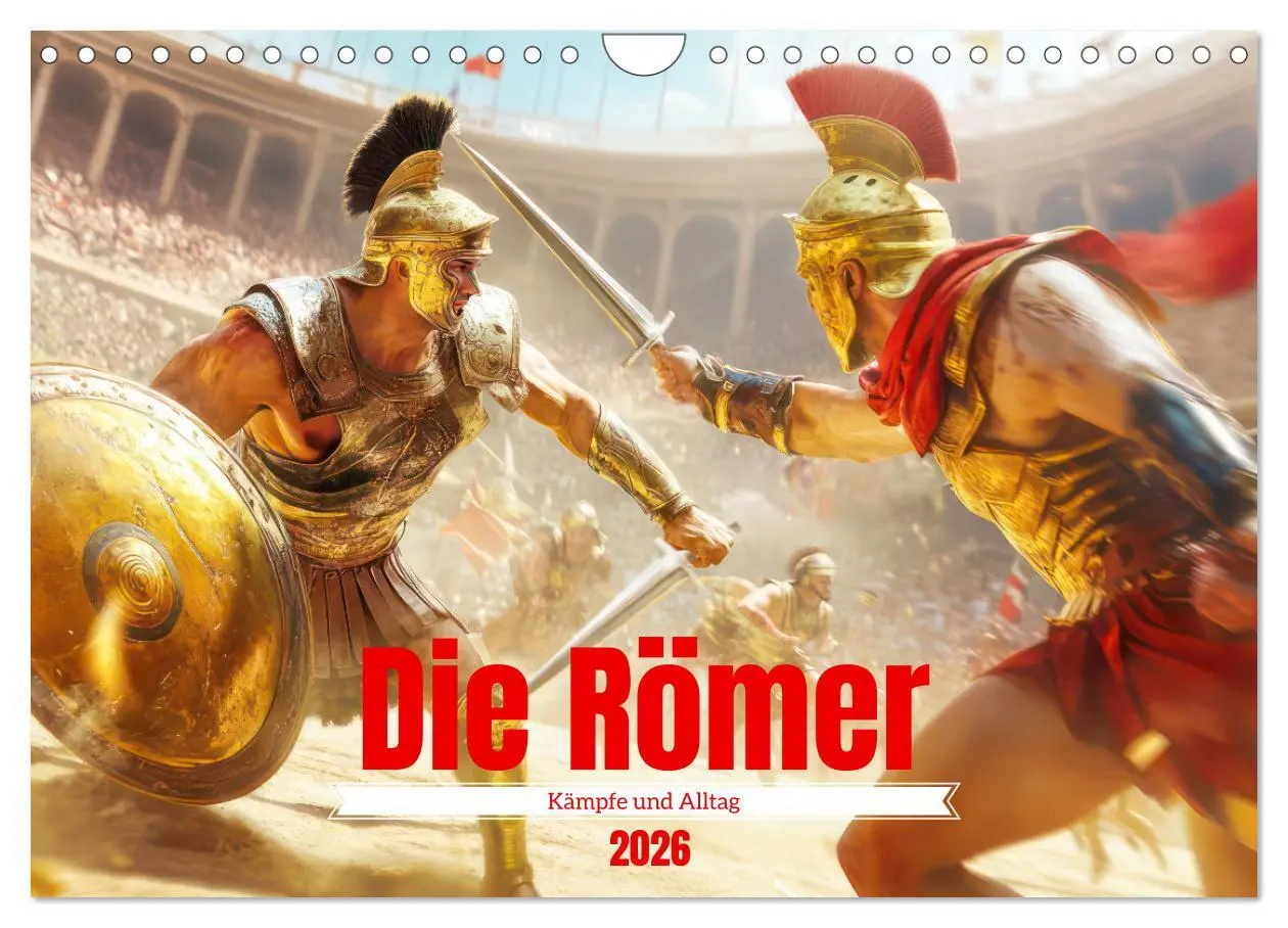 Cover: 9783457312742 | Die Römer - Kämpfe und Alltag (Wandkalender 2026 DIN A4 quer),...