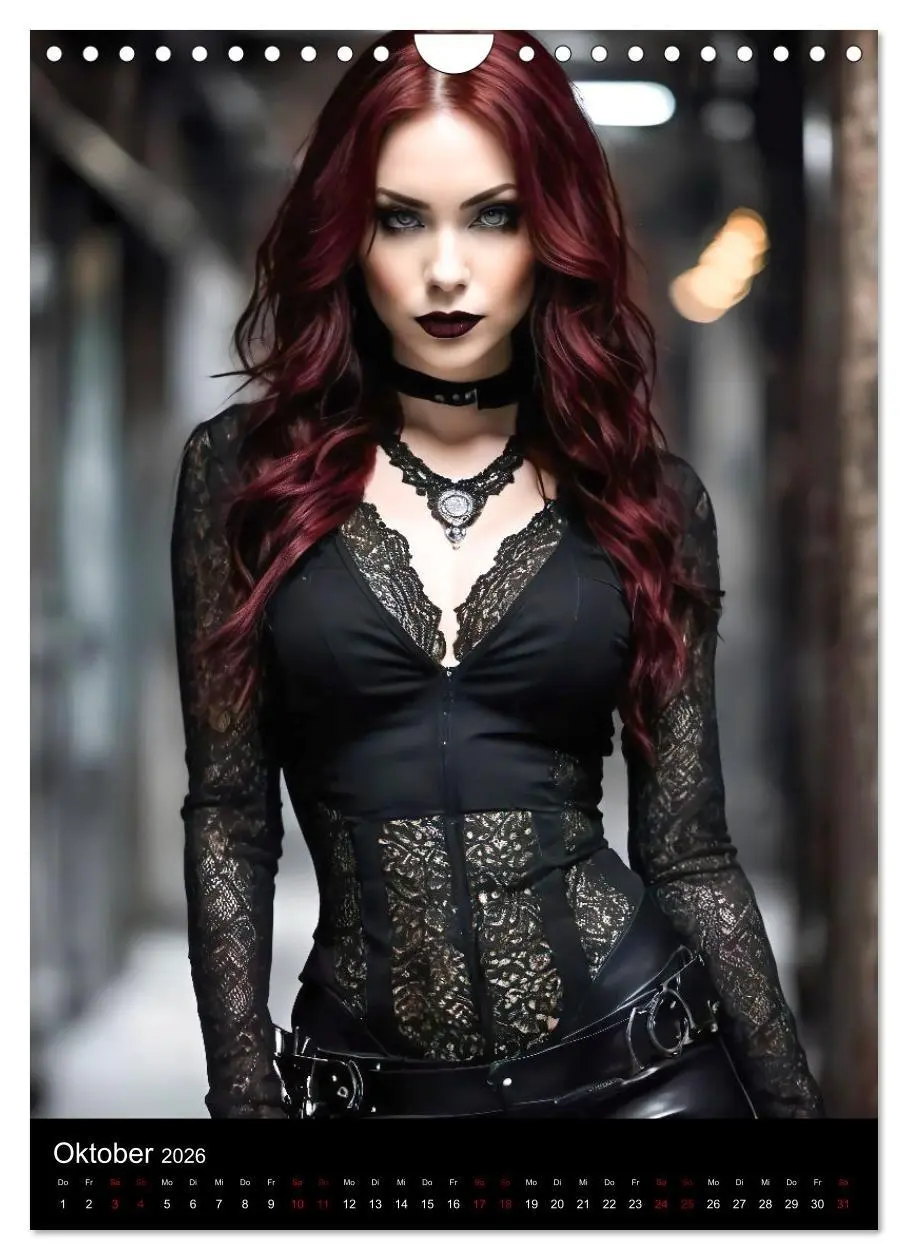 Bild: 9783516262742 | Wunderschöne Gothic Divas (Wandkalender 2026 DIN A4 hoch), CALVENDO...