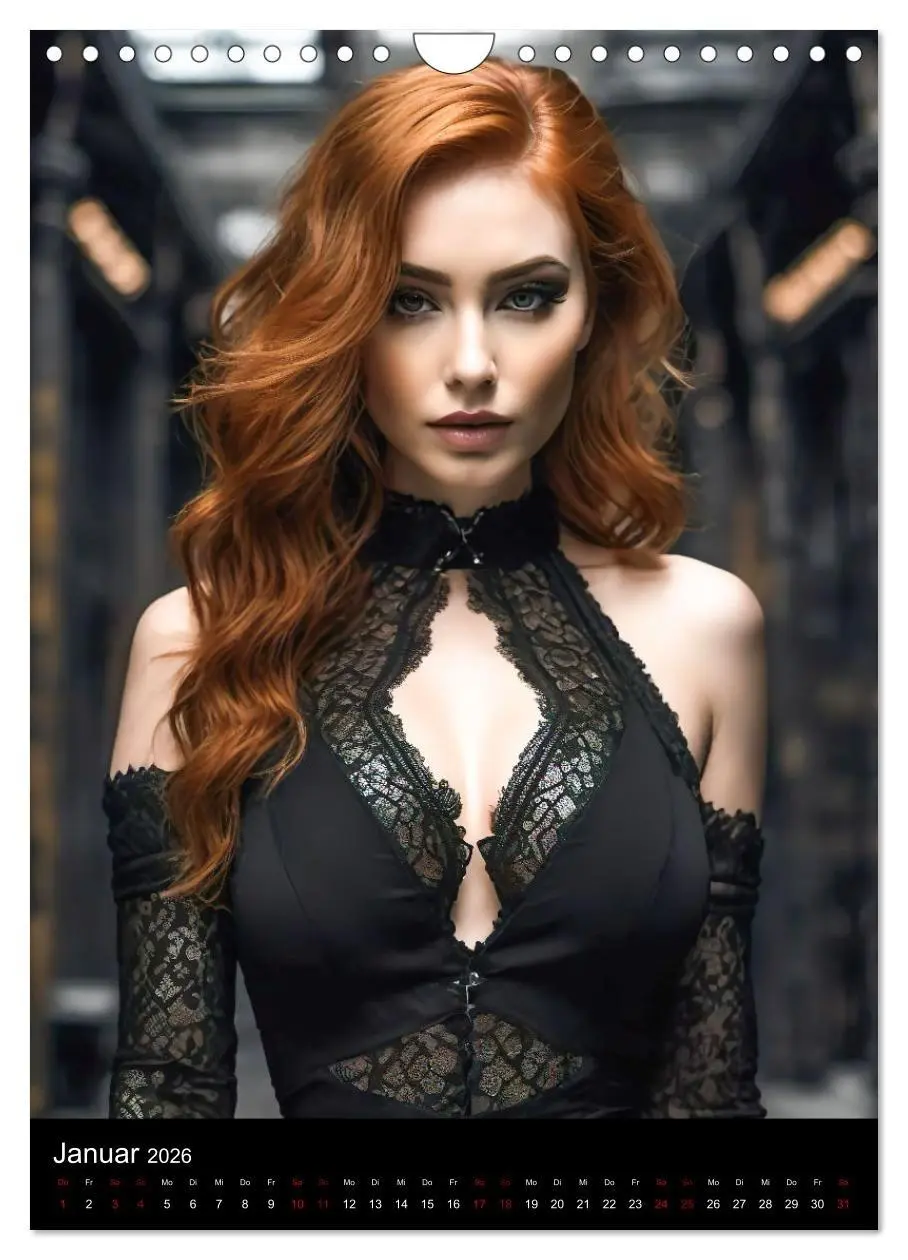 Bild: 9783516262742 | Wunderschöne Gothic Divas (Wandkalender 2026 DIN A4 hoch), CALVENDO...