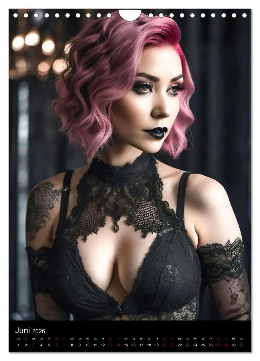 Bild: 9783516262742 | Wunderschöne Gothic Divas (Wandkalender 2026 DIN A4 hoch), CALVENDO...