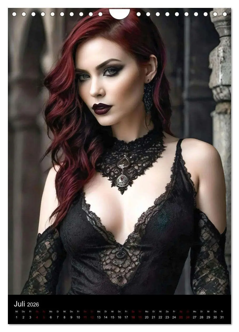 Bild: 9783516262742 | Wunderschöne Gothic Divas (Wandkalender 2026 DIN A4 hoch), CALVENDO...