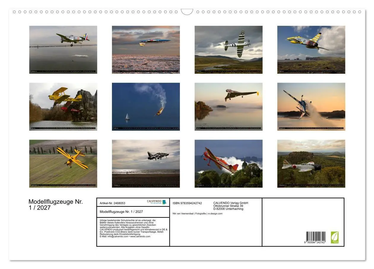 Bild: 9783594242742 | Modellflugzeuge Nr. 1 / 2027 (Wandkalender 2027 DIN A2 quer),...