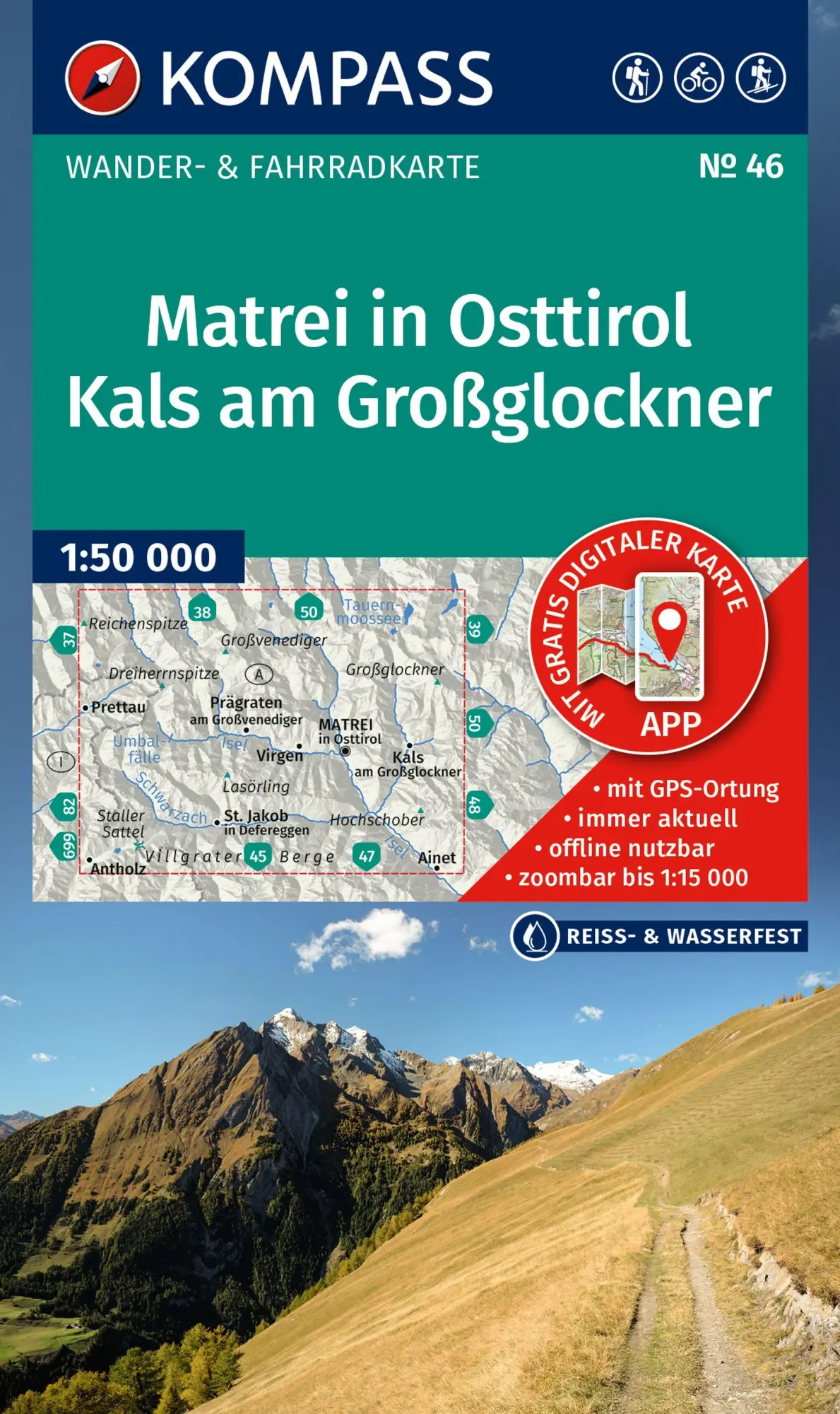 Cover: 9783991542742 | KOMPASS Wanderkarte 46 Matrei in Osttirol, Kals am Großglockner...
