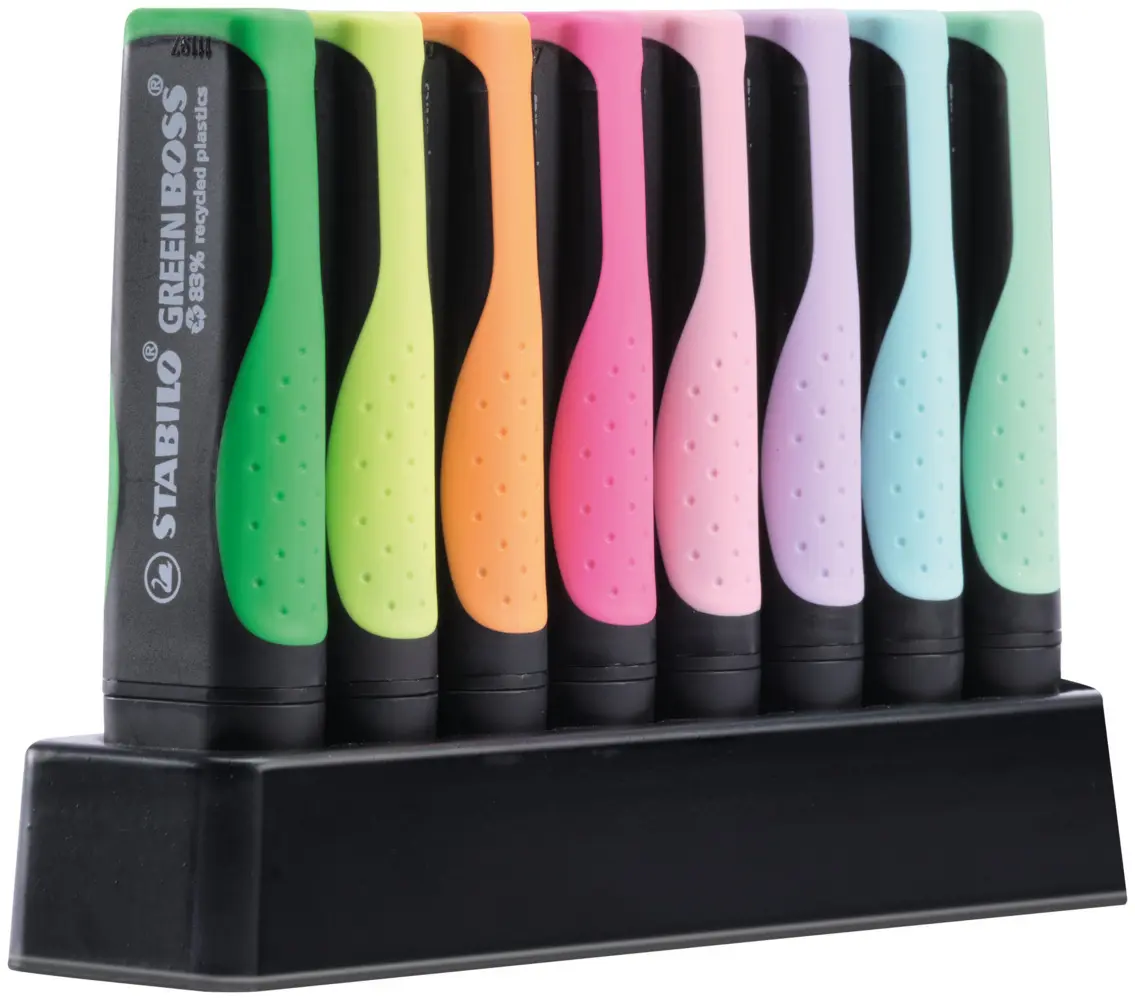 Bild: 4006381572842 | Umweltfreundlicher Textmarker - STABILO GREEN BOSS 8er Tischset -...
