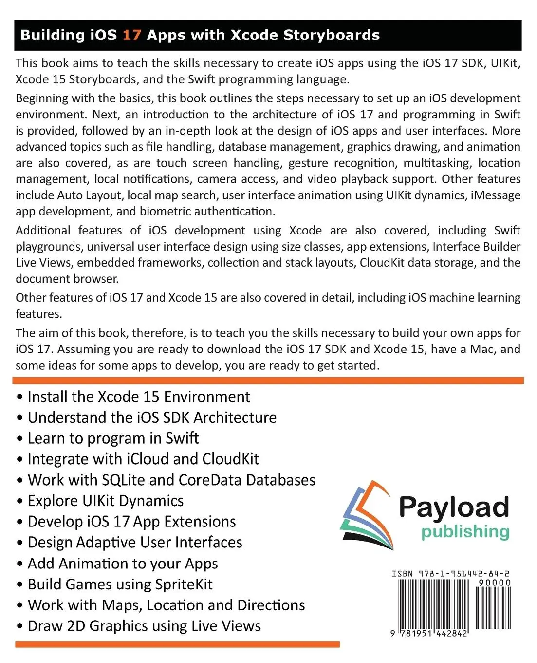 Rückseite: 9781951442842 | Building iOS 17 Apps with Xcode Storyboards | Neil Smyth | Taschenbuch