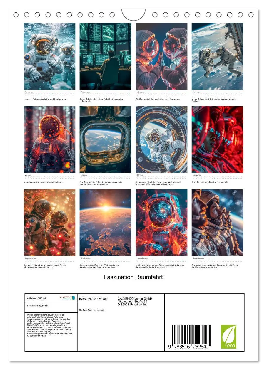 Bild: 9783516252842 | Faszination Raumfahrt (Wandkalender 2026 DIN A4 hoch), CALVENDO...