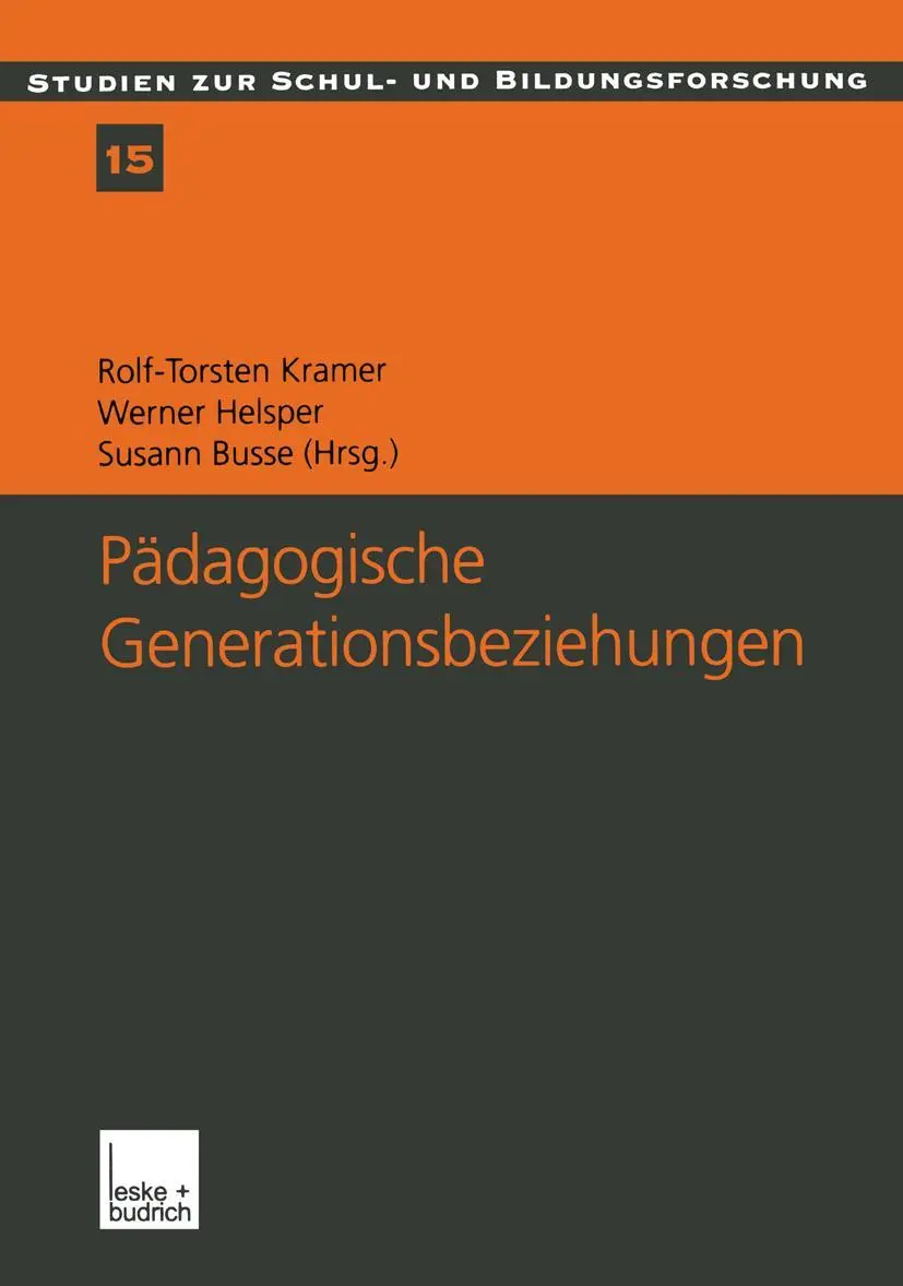 Cover: 9783810032942 | Pädagogische Generationsbeziehungen | Rolf-Torsten Kramer (u. a.)