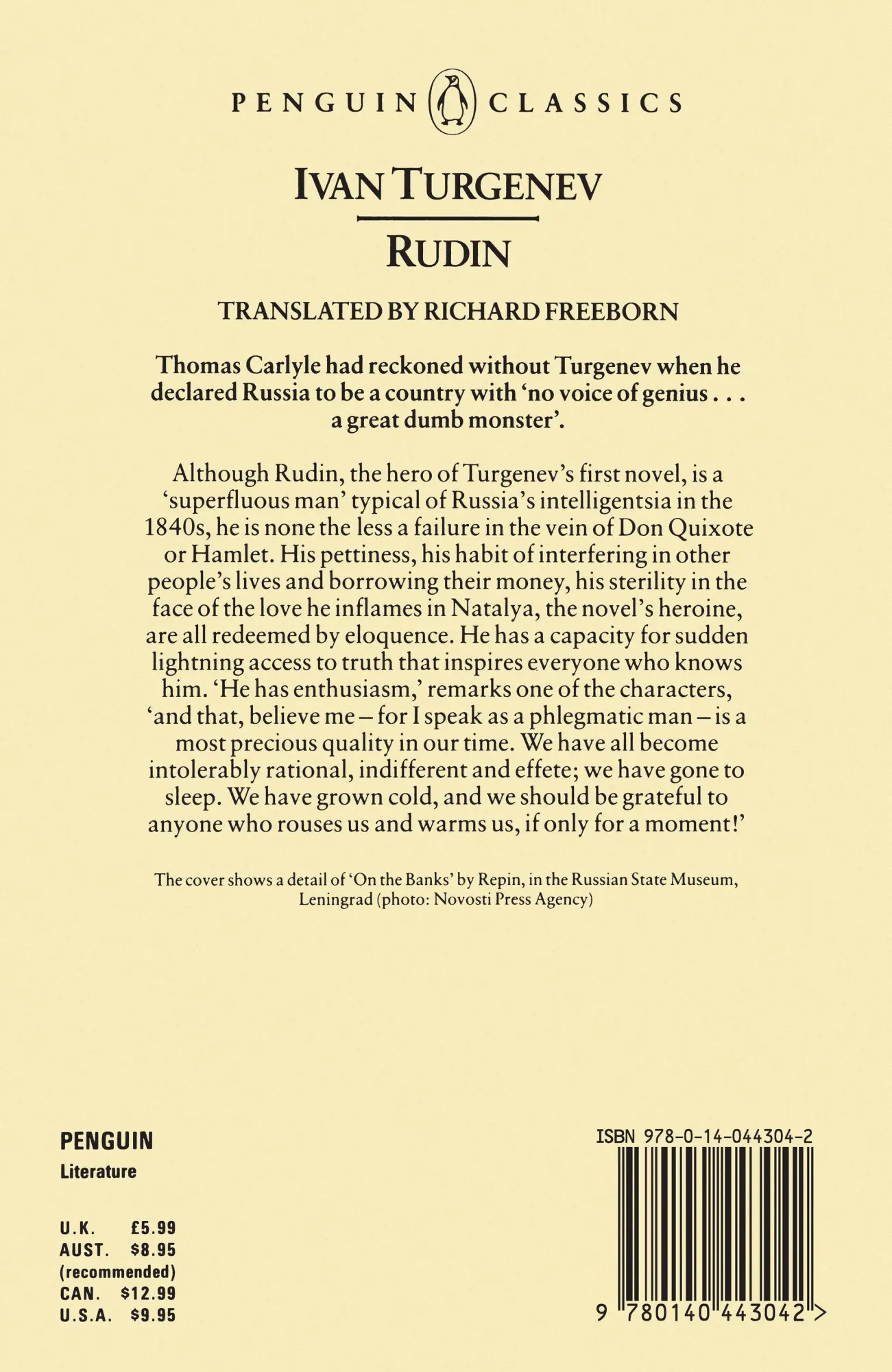 Rückseite: 9780140443042 | Rudin | Ivan Turgenev | Taschenbuch | Englisch | 1975