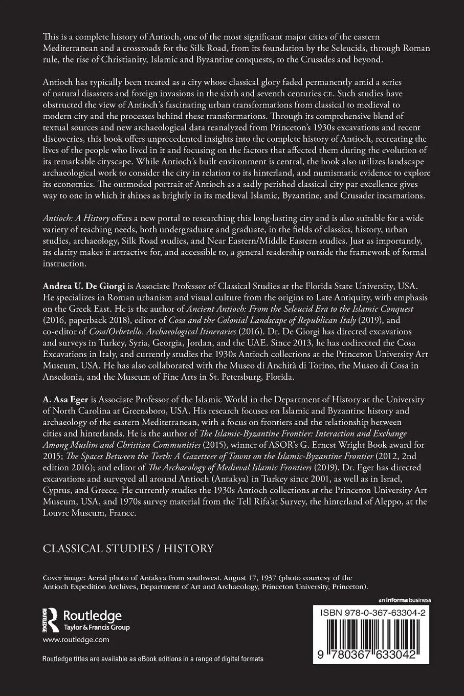 Rückseite: 9780367633042 | Antioch | A History | Andrea U. De Giorgi (u. a.) | Taschenbuch | 2021