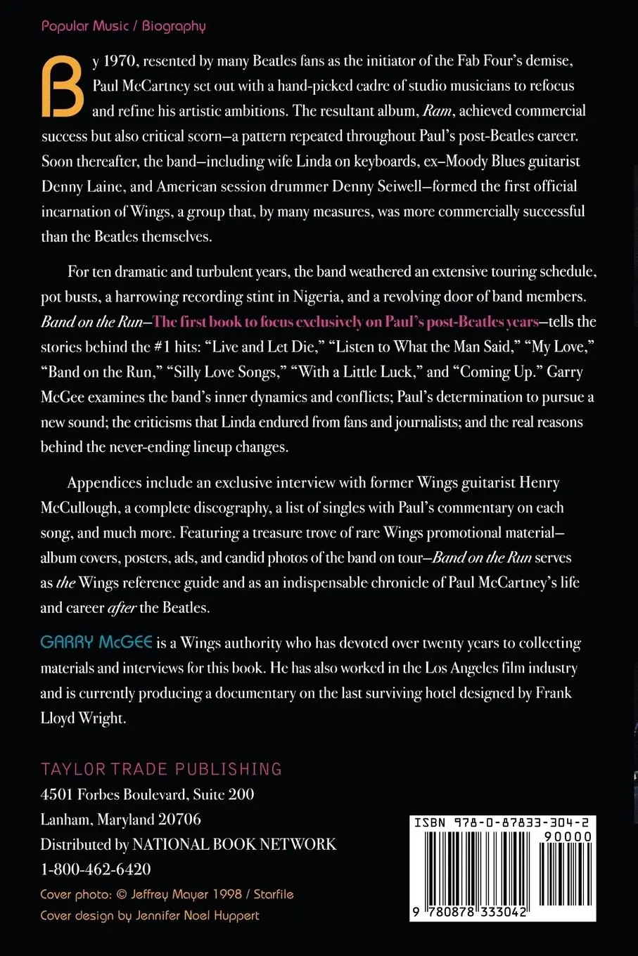 Rückseite: 9780878333042 | Band on the Run | A History of Paul McCartney and Wings | Garry McGee