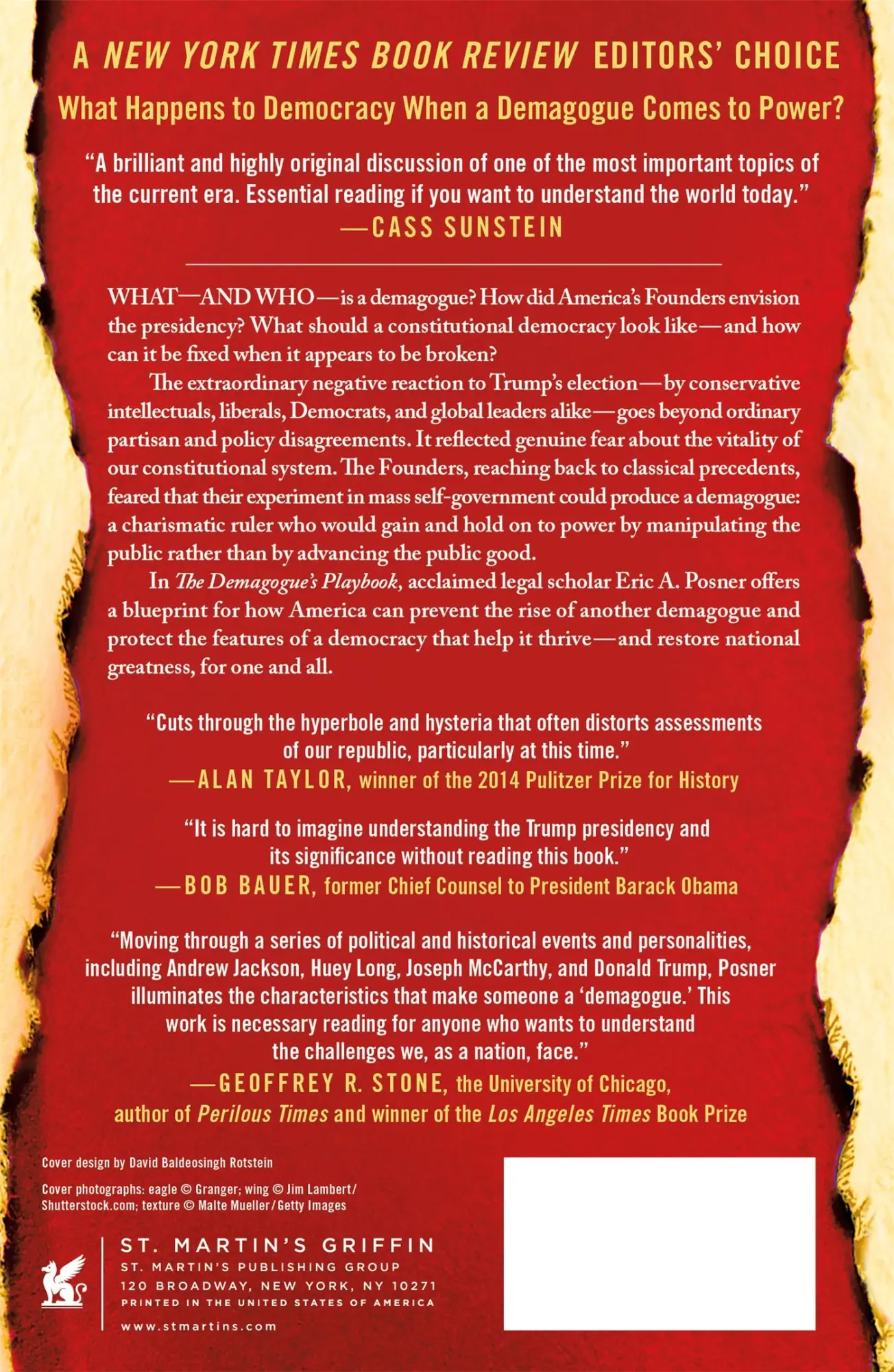 Rückseite: 9781250303042 | The Demagogue's Playbook | Eric A. Posner | Taschenbuch | Englisch