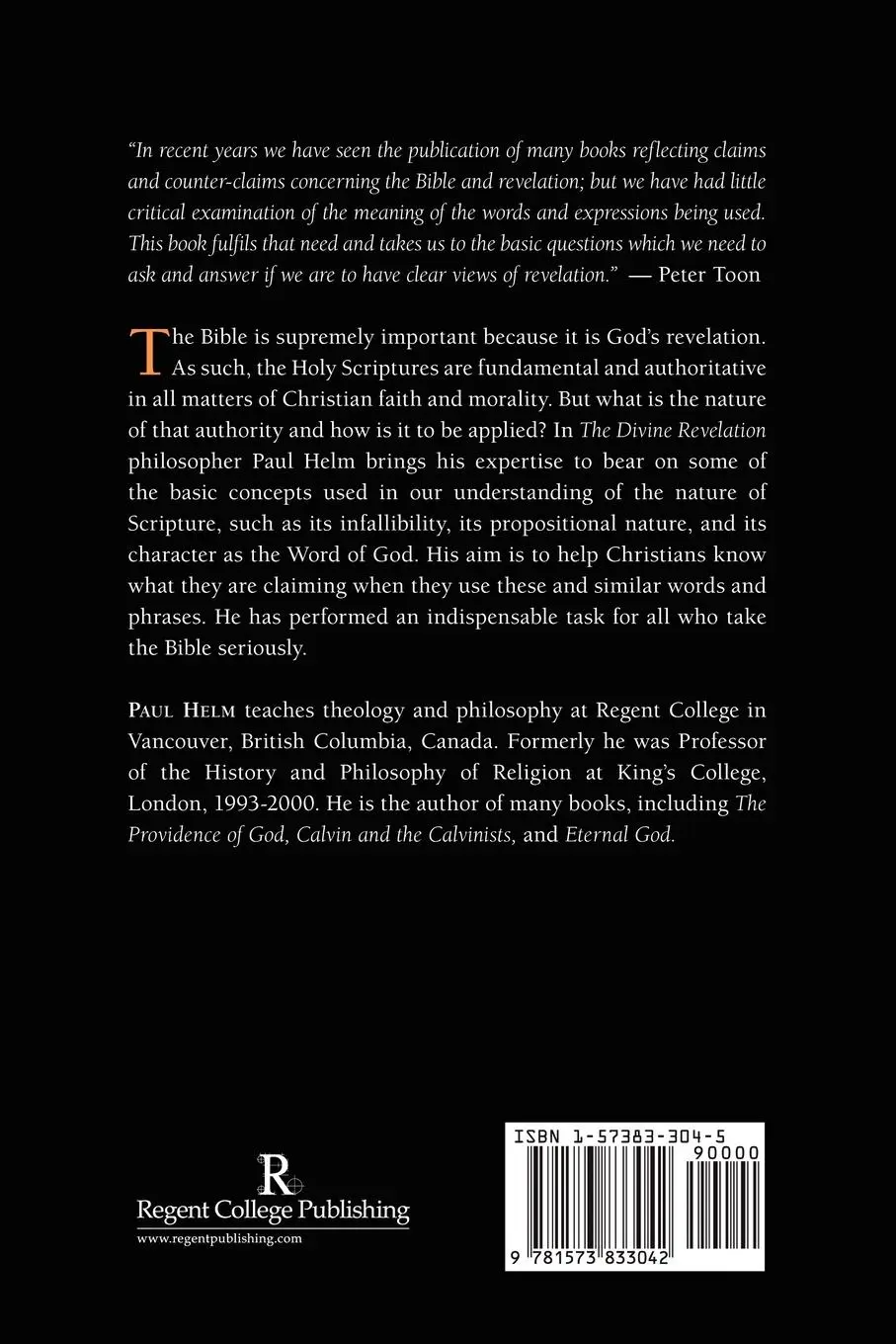 Rückseite: 9781573833042 | The Divine Revelation | The Basic Issues | Paul Helm | Taschenbuch