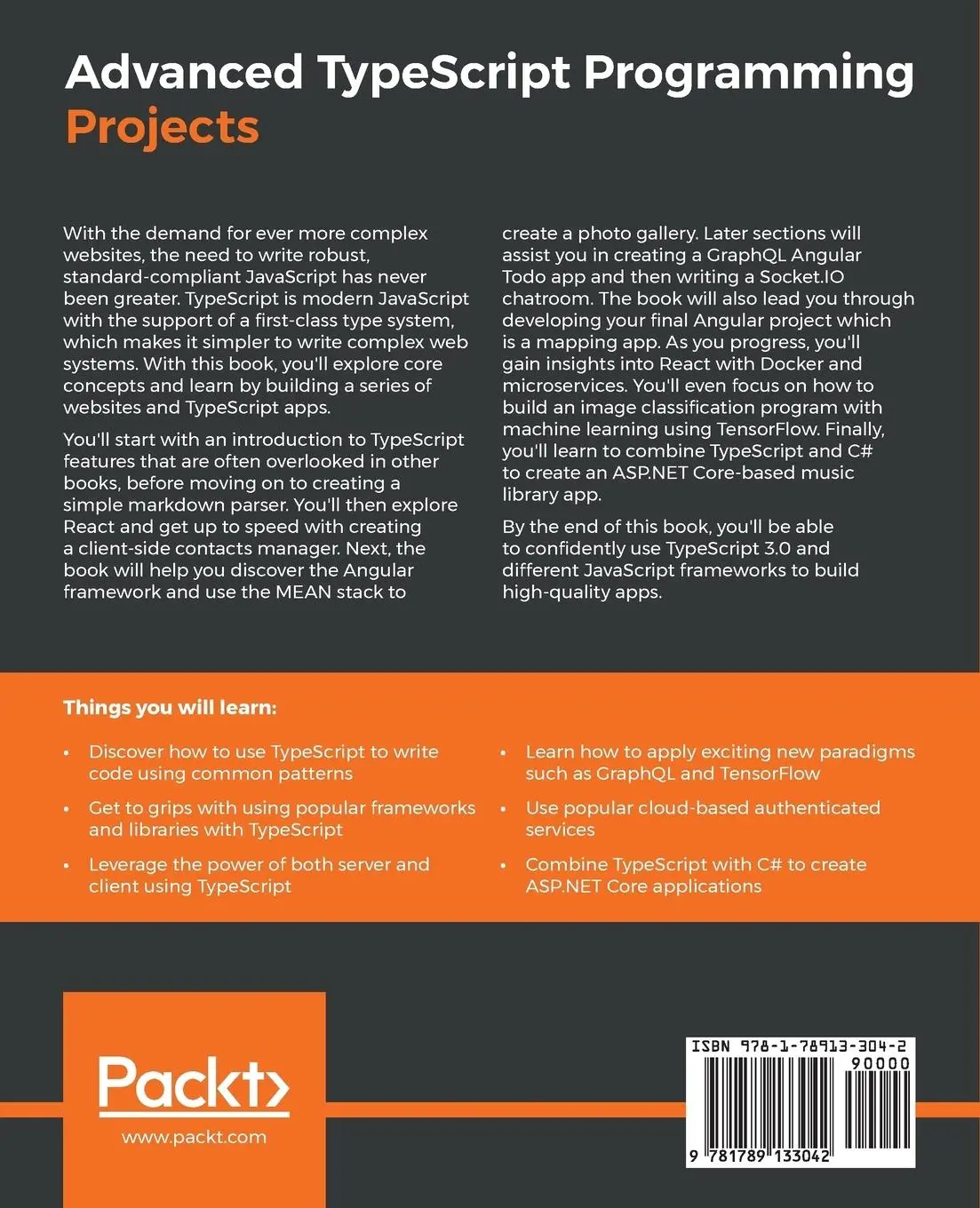 Rückseite: 9781789133042 | Advanced TypeScript Programming Projects | Peter O'Hanlon | Buch