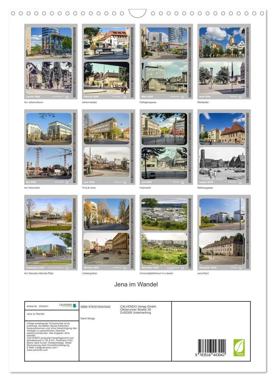 Bild: 9783516443042 | Jena im Wandel (Wandkalender 2026 DIN A3 hoch), CALVENDO...