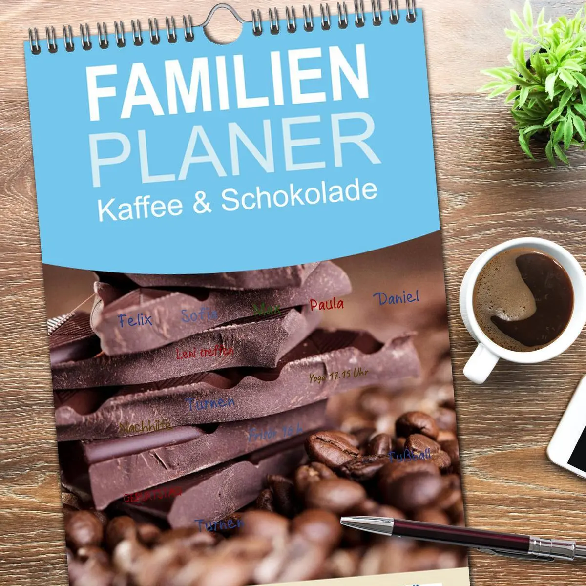 Bild: 9783516513042 | Familienplaner 2026 - Kaffee &amp; Schokolade mit 5 Spalten...