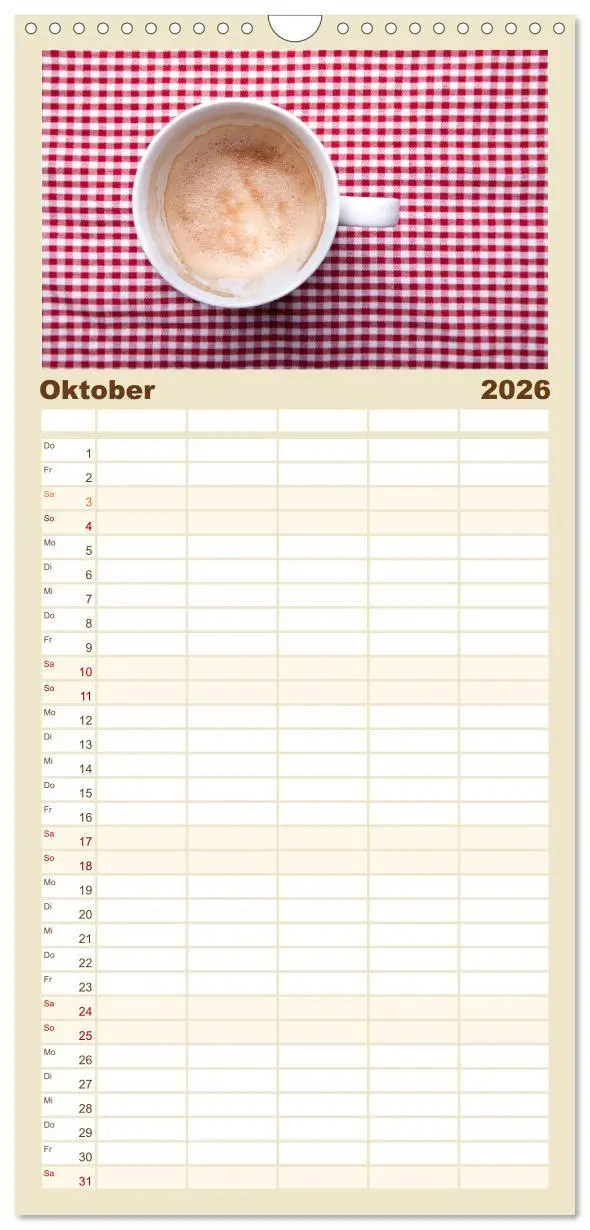 Bild: 9783516513042 | Familienplaner 2026 - Kaffee &amp; Schokolade mit 5 Spalten...