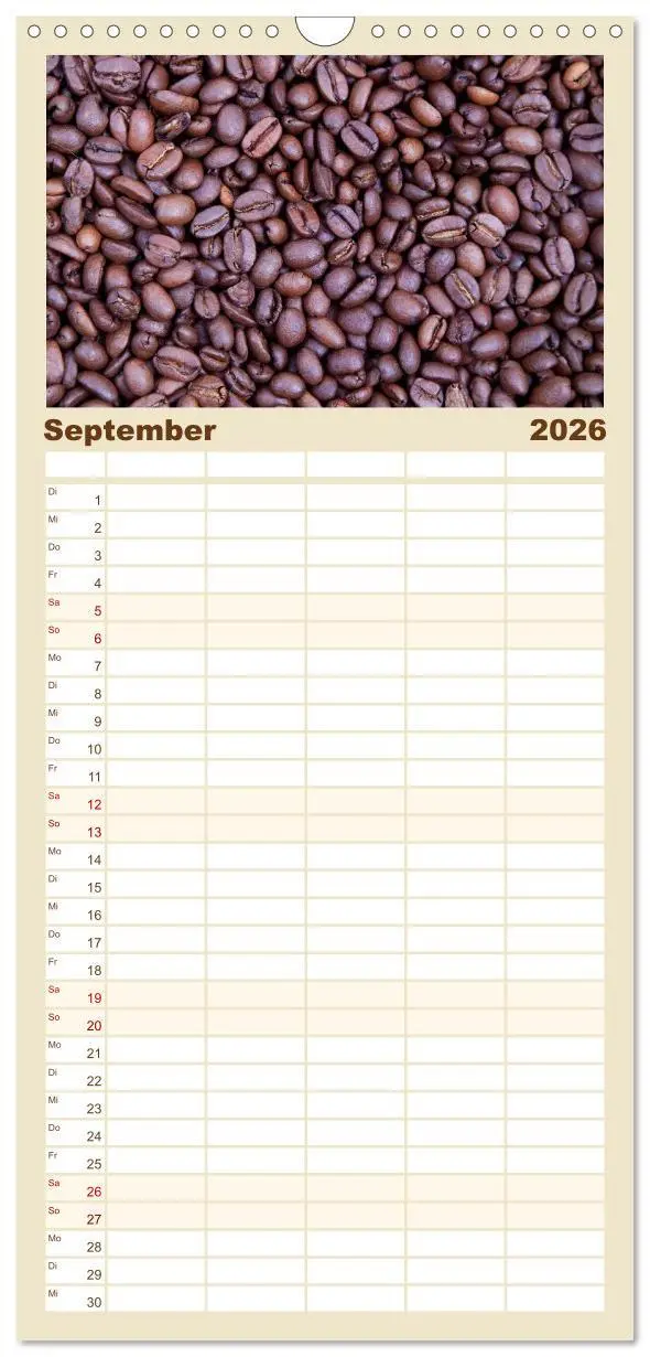 Bild: 9783516513042 | Familienplaner 2026 - Kaffee &amp; Schokolade mit 5 Spalten...
