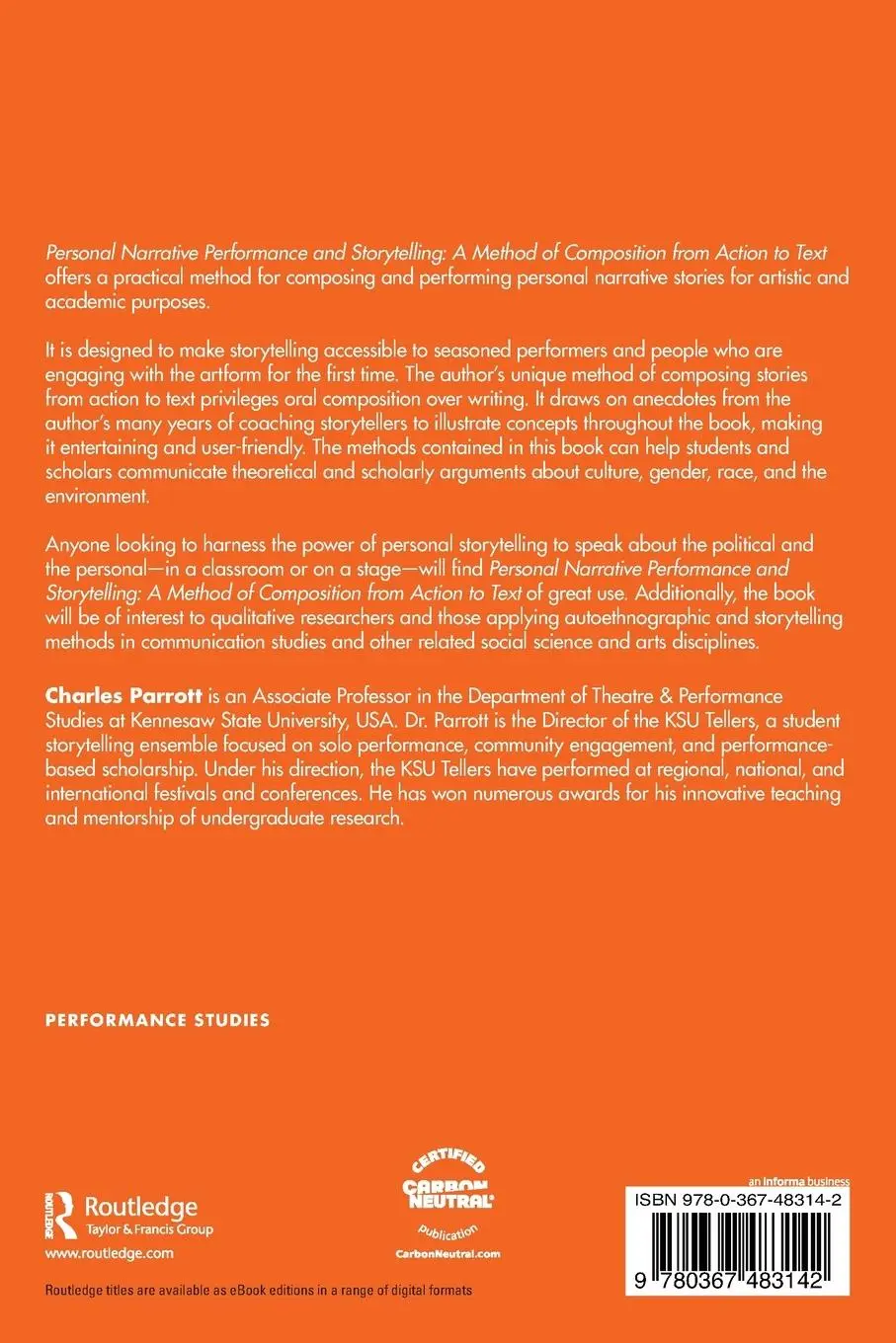 Rückseite: 9780367483142 | Personal Narrative Performance and Storytelling | Charles Parrott