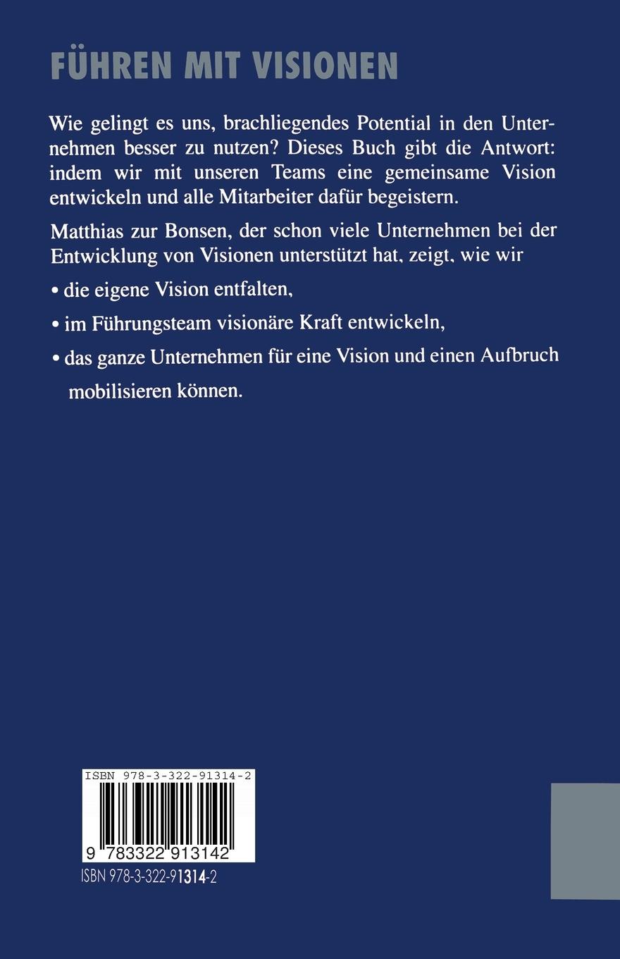 Rückseite: 9783322913142 | Führen mit Visionen | Der Weg zum ganzheitlichen Management | Bonsen