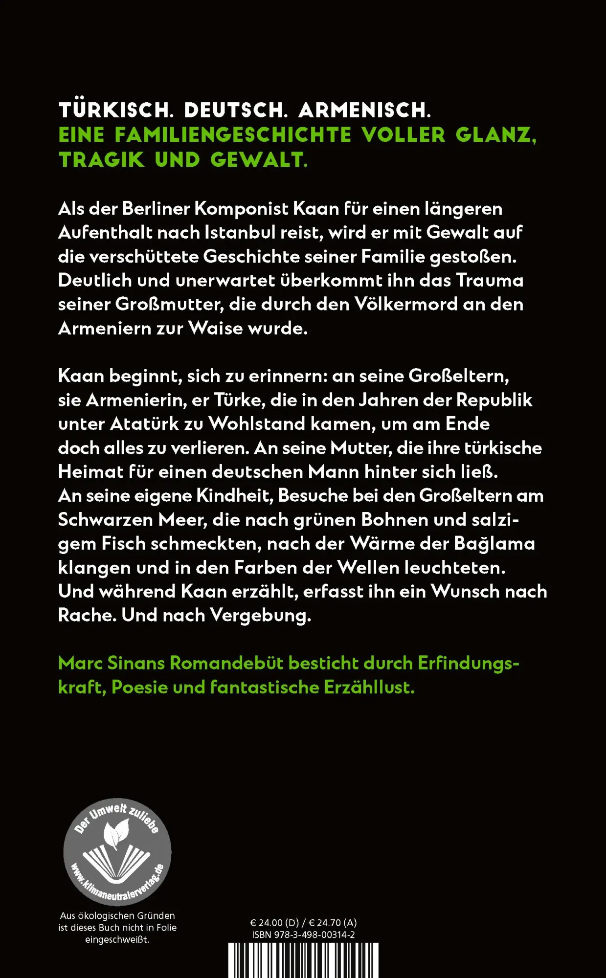 Rückseite: 9783498003142 | Gleißendes Licht | Marc Sinan | Buch | 272 S. | Deutsch | 2023
