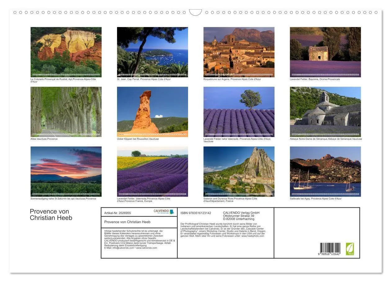 Bild: 9783516123142 | Provence von Christian Heeb (Wandkalender 2026 DIN A2 quer),...