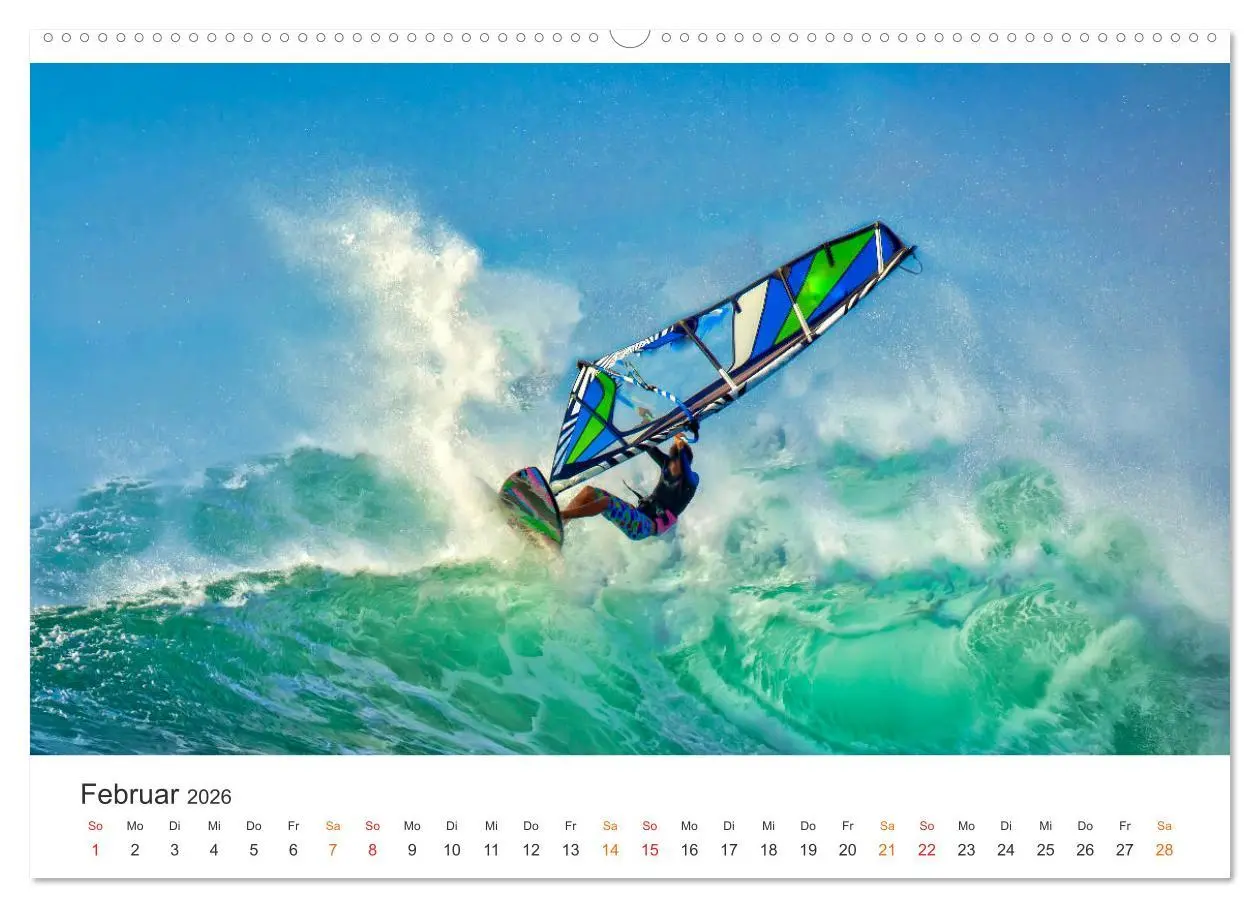 Bild: 9783457263242 | Windsurfen - endlose Wellen (hochwertiger Premium Wandkalender 2026...