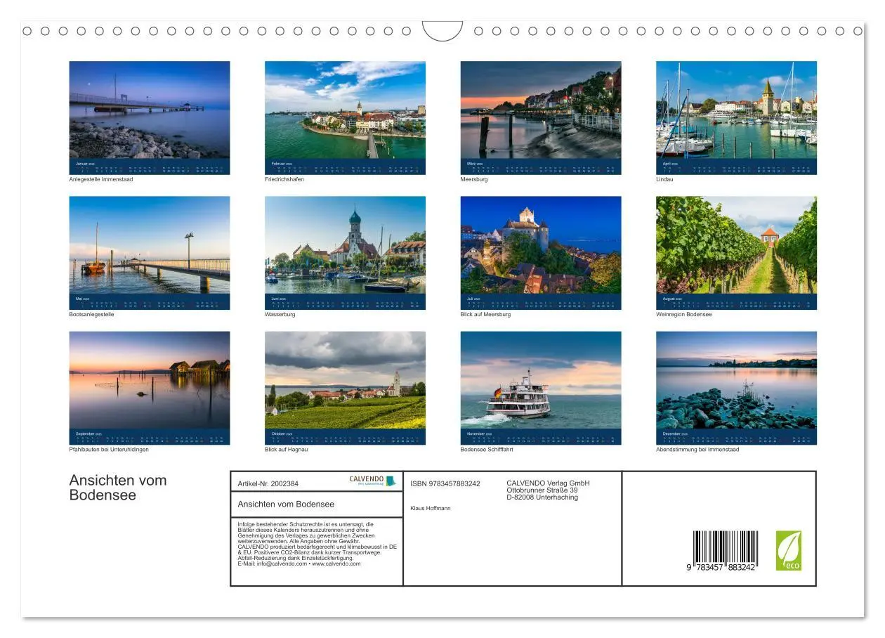 Bild: 9783457883242 | Ansichten vom Bodensee (Wandkalender 2026 DIN A3 quer), CALVENDO...