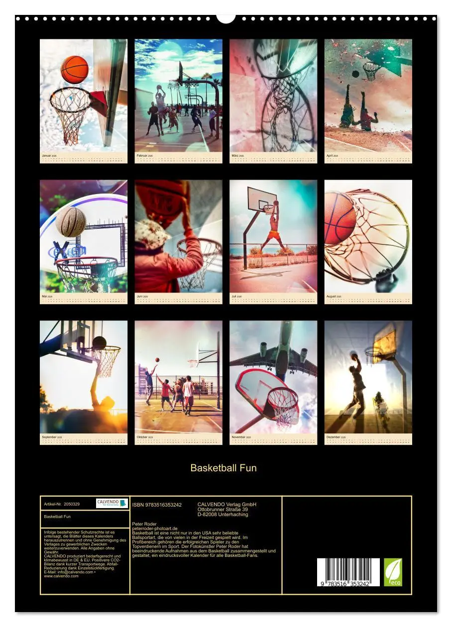 Bild: 9783516353242 | Basketball Fun (Wandkalender 2026 DIN A2 hoch), CALVENDO...